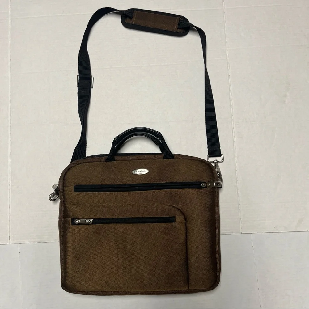 Samsonite Tan Laptop Bag with Black Accents
